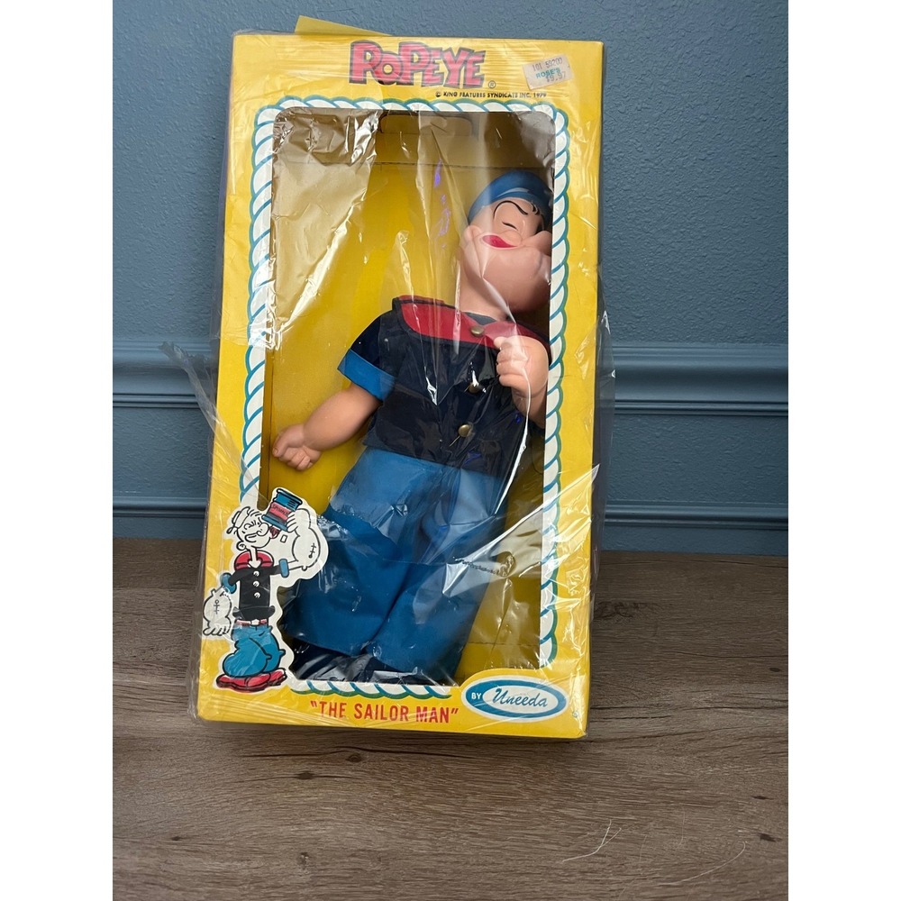 Uneeda Popeye The‎ Sailor Man Doll Vintage 1960s Soft Vinyl Head Filled Body